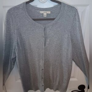 Sejour Crewneck Button Front Cardigan Sweater
